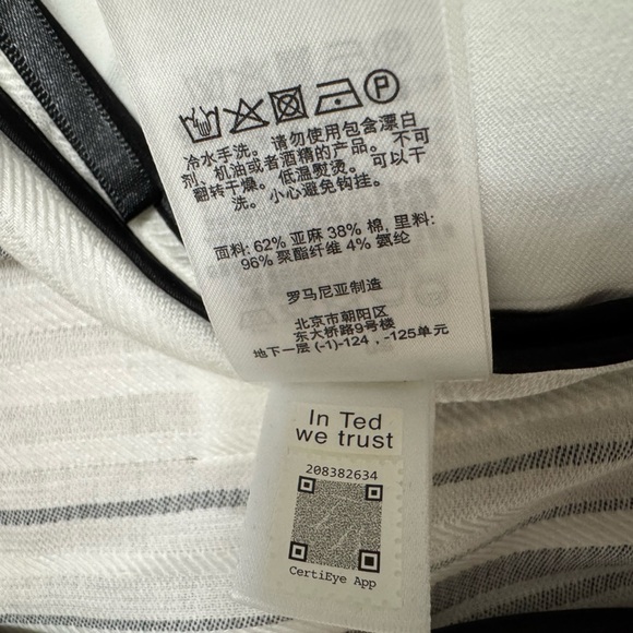 Ted Baker London Women’s Striped Tie Waist Cropped Pants Size 3 (US 8) - Picture 8 of 11